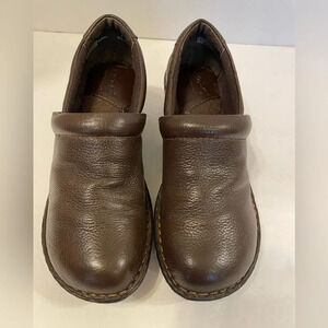 b.o.c Brown Leather Slip-on Casual Shoes Size 6
